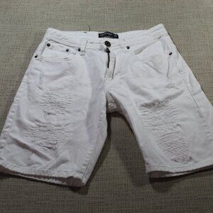 Company Eighty One Size 29x9.5" White Distressed Bermuda Shorts